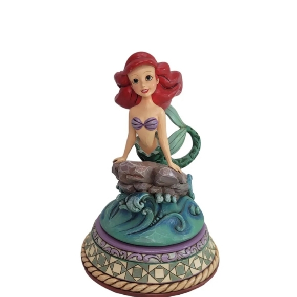 Jim Shore Part of Your World The Little Mermaid Ariel Music Rotating Disney Rare - Picture 3 of 11